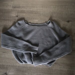Grey cropped sweater.